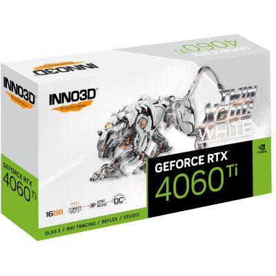 видеокарта Inno3D nVidia GeForce RTX 4060 Ti Twin X2 OC White 16Gb N406T2-16D6X-178055W