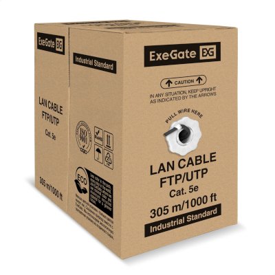 витая пара ExeGate FUTP4-C5e-CU-S25-OUT-PE-BK-305-FLUKE EX301069RUS