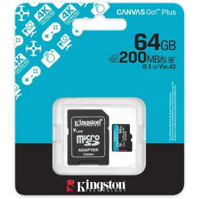карта памяти Kingston Canvas Go! Plus 64GB SDCG4/64GB