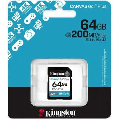 карта памяти Kingston Canvas Go! Plus 64GB SDG4/64GB