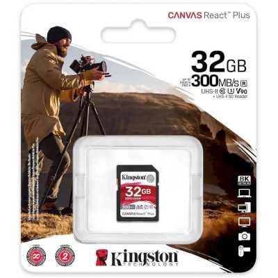 карта памяти Kingston Canvas React Plus 32GB SDR2/32GB