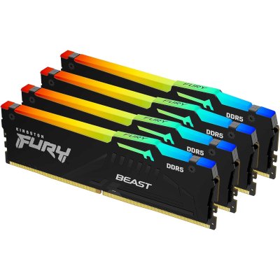 оперативная память Kingston Fury Beast Black RGB KF556C40BBAK4-128