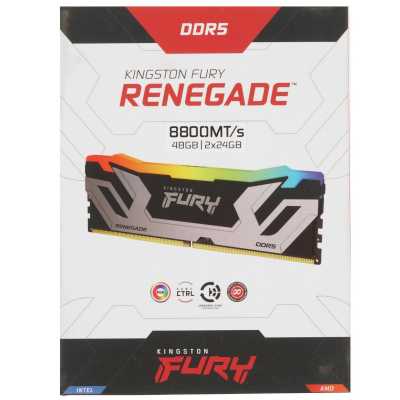 оперативная память Kingston Fury Renegade Silver/Black RGB KF588CU42RSAK2-48