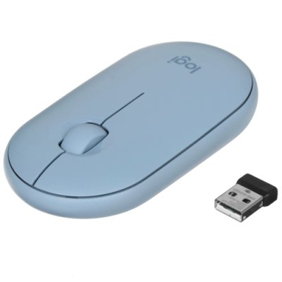 мышь Logitech Pebble M350 Blue Gray 910-005598