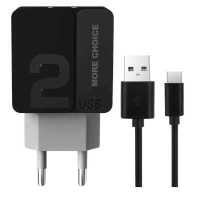 сетевое зарядное устройство More choice NC46a Black-Grey
