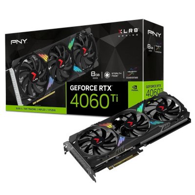 видеокарта PNY nVidia GeForce RTX 4060 Ti Gaming Vetro EPIC-X RGB 3FAN 8Gb VCG4060T8TFXXPB1