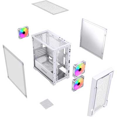 PowerCase Mistral Micro X3W ARGB White