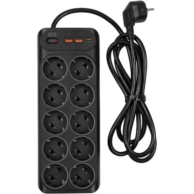 сетевой фильтр PowerCom SP-10 USB2A1СB 3m