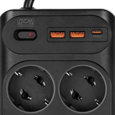 сетевой фильтр PowerCom SP-10 USB2A1СB 3m