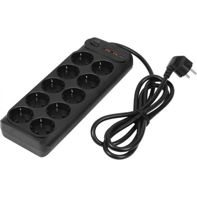 сетевой фильтр PowerCom SP-10 USB2A1СB 3m