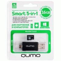карта памяти Qumo 16GB Smart 5-in-1 Class 10 QM16GUD-Duo88-b