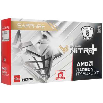 видеокарта Sapphire AMD Radeon RX 9070 XT Nitro+ OC PhantomLink Polar Edition 16Gb 11348-09-20G