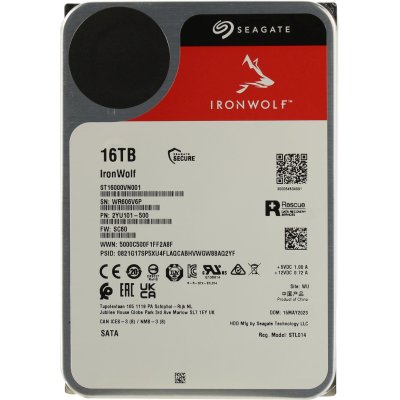 жесткий диск Seagate IronWolf 16Tb ST16000VN001