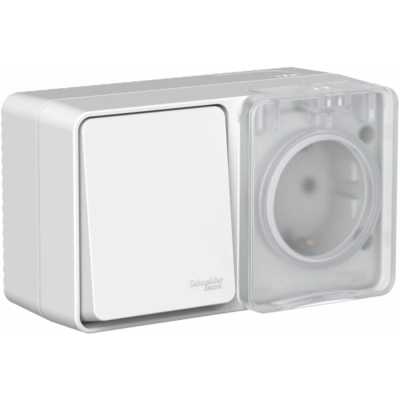 розетка с выключателем Systeme Electric AtlasDesign PROFI IP54 ATN543070
