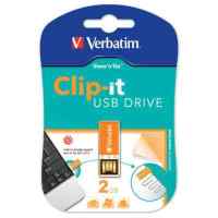 флешка Verbatim 2GB CLIP-IT 043908-177 Orange
