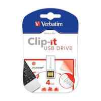 Verbatim 4GB 043900-177 CLIP-IT White
