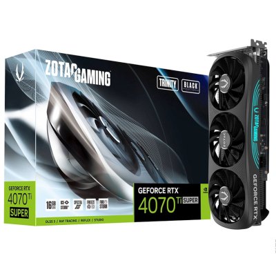видеокарта Zotac nVidia GeForce RTX 4070 Ti Super Trinity Black Edition 16Gb ZT-D40730D-10P